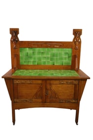 ENGLISH ARTS & CRAFTS OAK WASHSTAND
