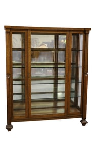 LARGE AMERICAN OAK CHINA CABINET