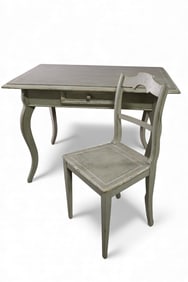 ITALIAN PAINTED DESK AND CHAIR