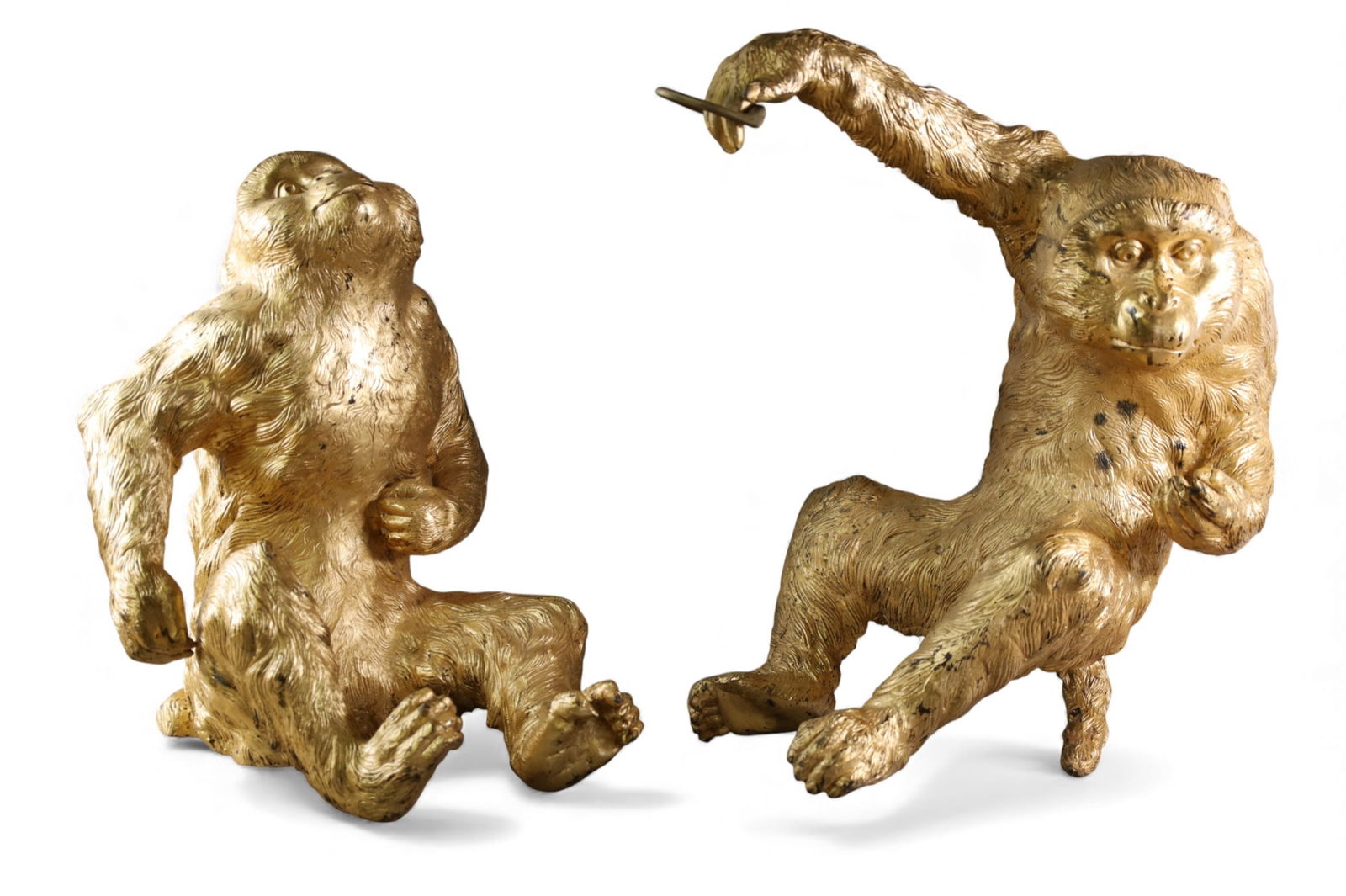 PAIR OF LARGE CAST METAL MONKEYS (1 of 6)