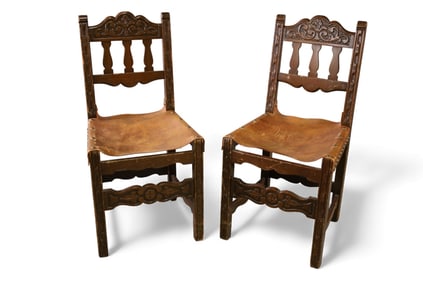 PAIR OF SPANISH STYLE SIDE CHAIRS