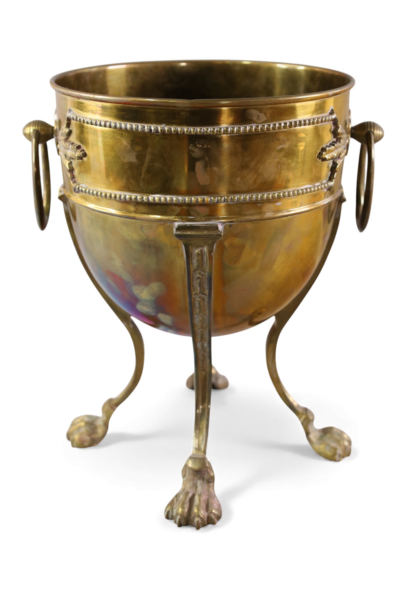 FOOTED BRASS PLANTER (1 of 2)