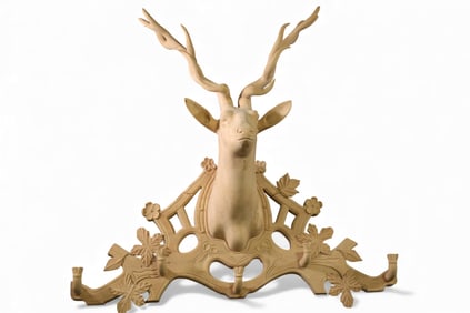 LARGE CARVED WOOD ELK