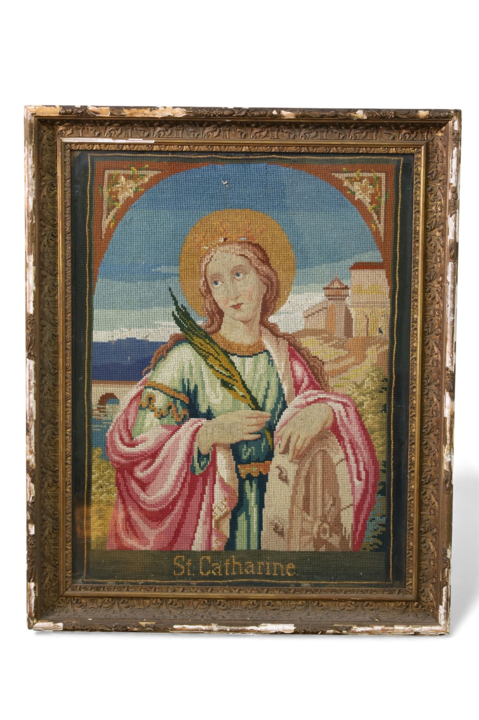 19TH CENTURY FRAMED NEEDLEPOINT (1 of 3)