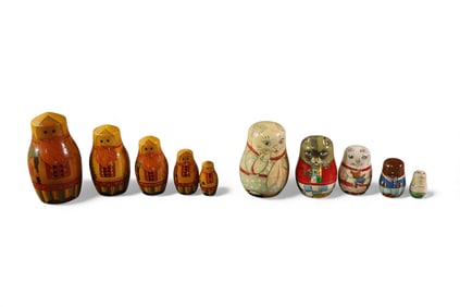 2 SETS OF RUSSIAN NESTING DOLLS
