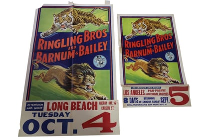 2 RINGLING BROS & BARNUM & BAILEY CIRCUS POSTERS