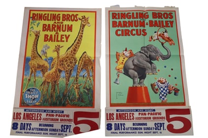 2 RINGLING BROS & BARNUM & BAILEY CIRCUS POSTERS