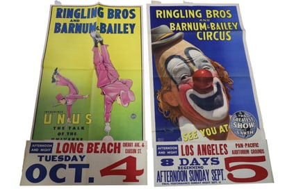 2 RINGLING BROS & BARNUM & BAILEY CIRCUS POSTERS