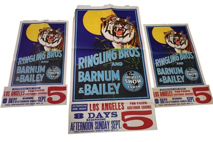 3 RINGLING BROS & BARNUM & BAILEY CIRCUS POSTERS