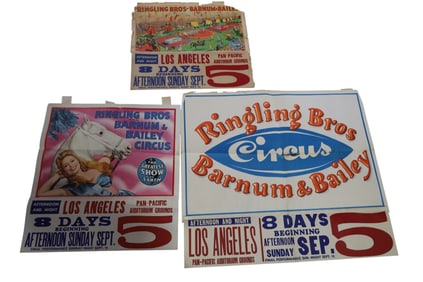 3 RINGLING BROS & BARNUM & BAILEY CIRCUS POSTERS