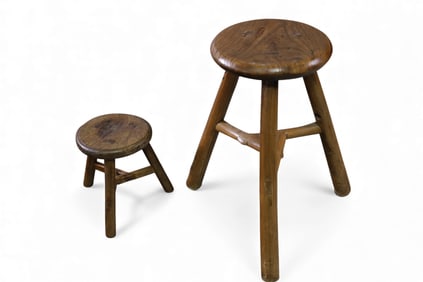 2 PRIMITIVE STOOLS