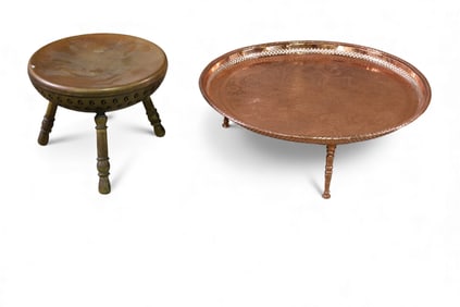 METAL FOOTED TRAY & STOOL
