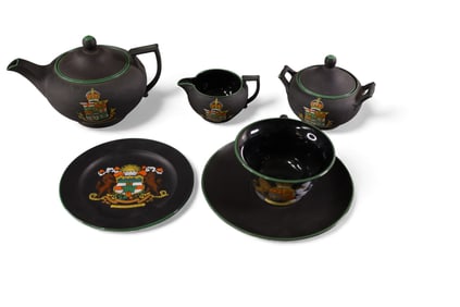 6 PIECE WEDGWOOD BLACK BASALT KELOCK WARE