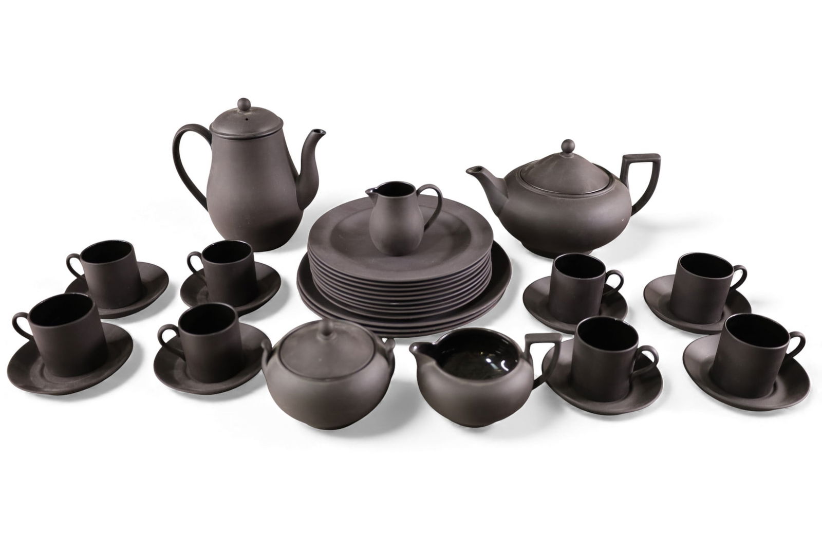 WEDGWOOD BLACK BASALT DISH SET (1 of 4)