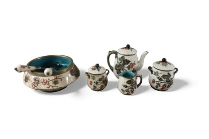 7 PCS WEDGWOOD MAJOLICA ARGENTA