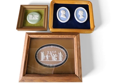3 FRAMED WEDGWOOD WALL PLAQUES