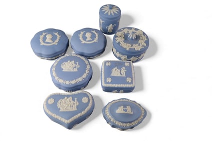 8 WEDGWOOD COVERED BOXES