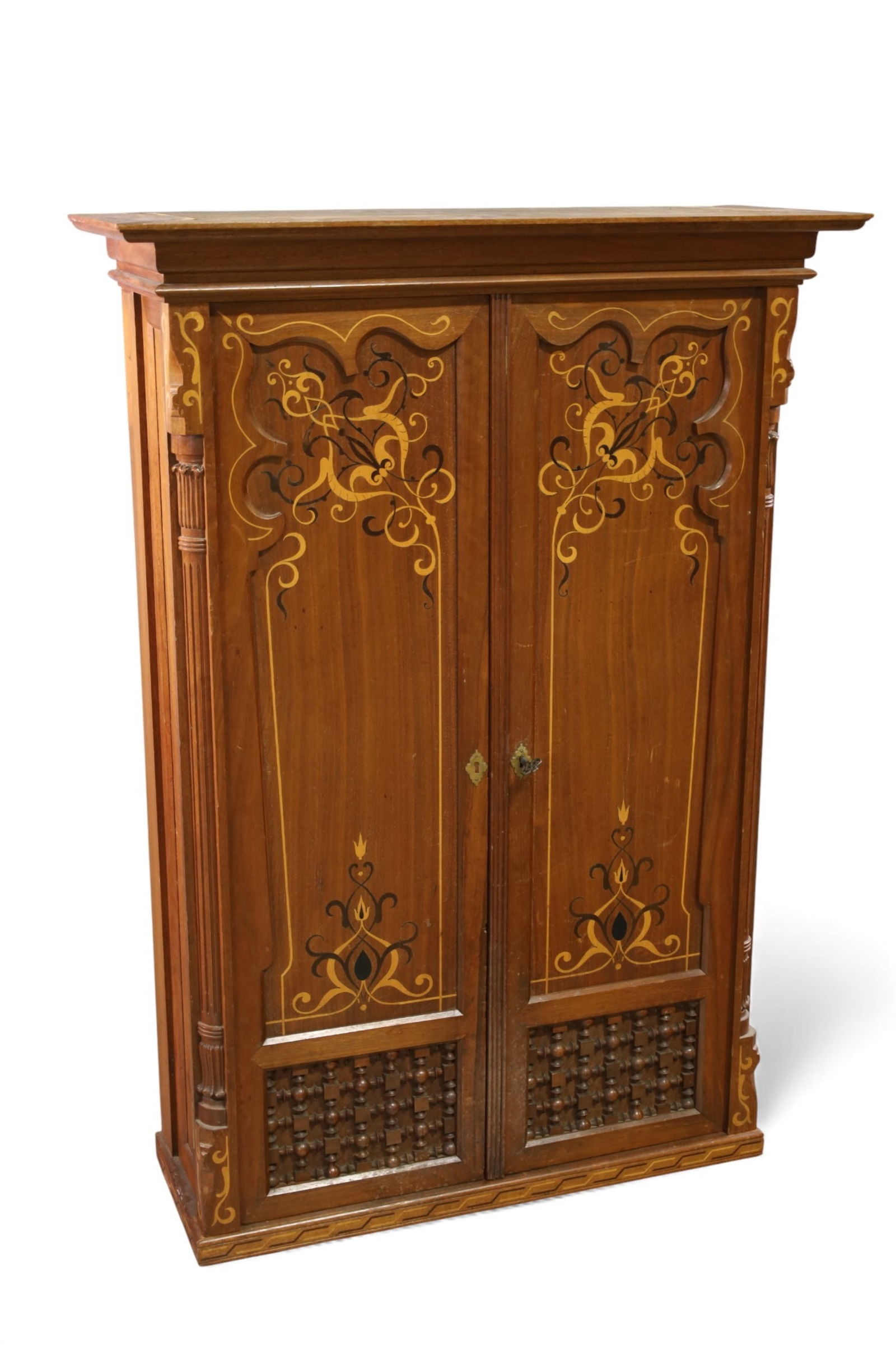 ANTIQUE INLAID HANGING CABINET (1 of 4)