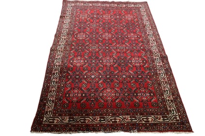 APPROX 4' 6" x 6' 6" HANDMADE WOOL RUG