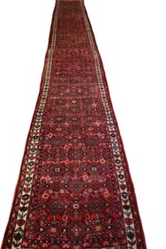 APPROX 2' 10" x 20' HANDMADE WOOL RUG