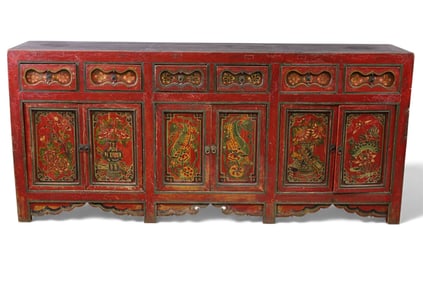LARGE CHINESE PAINTED BUFFET
