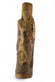 LARGE WOODEN CARVED ASIAN STATUE