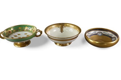 3 HAND PAINTED CENTER BOWLS