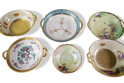 6 HAND PAINTED BOWLS