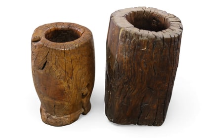 2 CARVED RICE POUNDERS