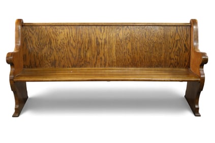 ANTIQUE OAK CHURCH PEW