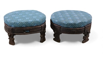 PAIR OF CHUKKI OTTOMANS