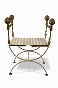 IRON AND BRASS CURULE CHAIR