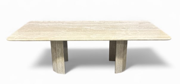 LARGE TRAVERTINE DINING TABLE