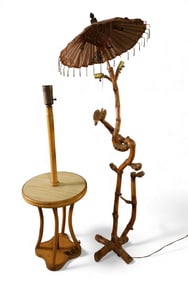 2 BAMBOO FLOOR LAMPS