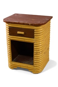 STACKED BAMBOO END TABLE