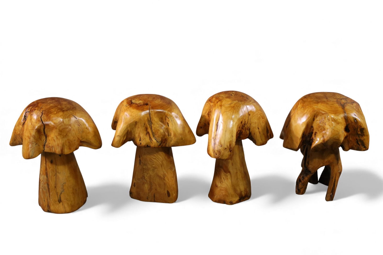 4 BURLED STOOLS (1 of 2)