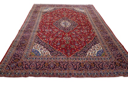 APPROX 9' 6" x 13' HANDMADE WOOL RUG