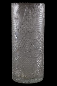 LARGE CUT GLASS VASE