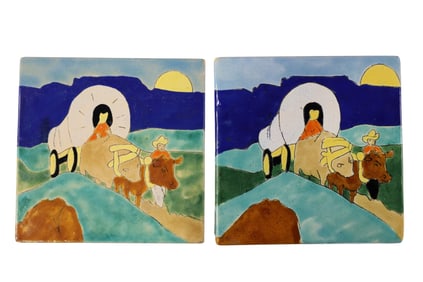 2 SAN JOSE "COVERED WAGON" TILES