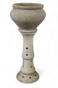 HILLSIDE POTTERY JARDINIERE & PEDESTAL