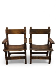 PAIR OF SPANISH REVIVAL CHAIRS