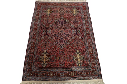 APPROX 4' 8" x 3' 4" HANDMADE WOOL RUG