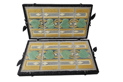 2 GRUEBY TILE WALL PLAQUES