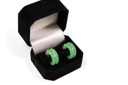 PAIR OF JADE EARRINGS