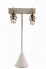 14k & ENAMEL EARRINGS