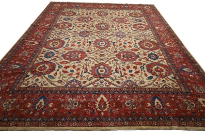 APPROX 12' 1" x 14' 11" HANDMADE WOOL RUG