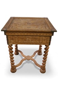HIGHLY CARVED ANGLO INDIAN GAME TABLE