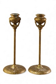 PAIR OF ARTS & CRAFTS CANDLESTICKS