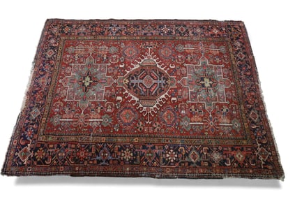 APPROX 6' x 4' 6" HANDMADE WOOL RUG