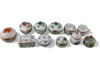 COLLECTION OF HEREND DRESSER BOXES